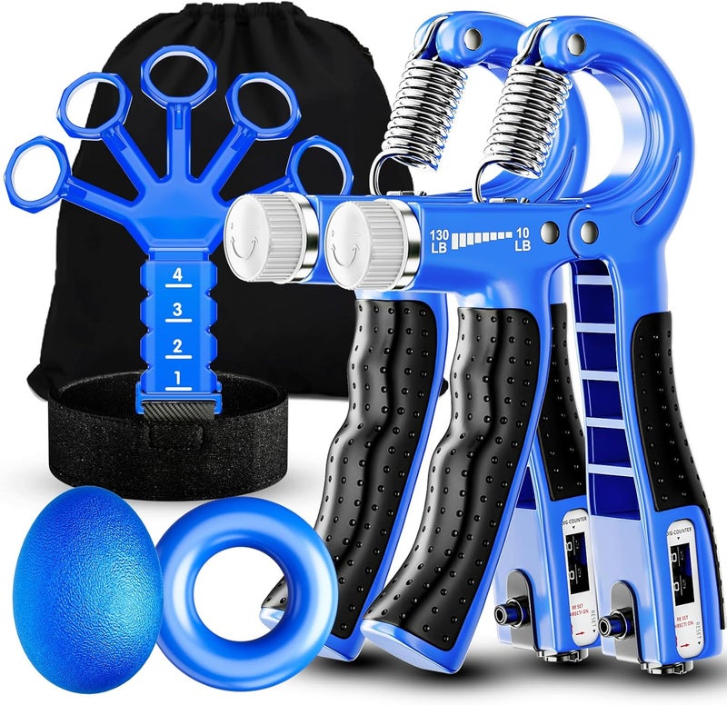 ACOTANT Grip Strength Trainer(5 Pack) with Finger Exerciser, Hand Grip Strengthener, Finger Stretcher,Grip Ring & Stress Relief Ball for Muscle Building and Injury Recover with Carry Bag - Image 1
